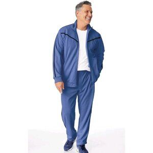 John Blair 2xl  Mens Jogging Track Suit Knit Dark Blue Xxl New Pants Zip Jacket